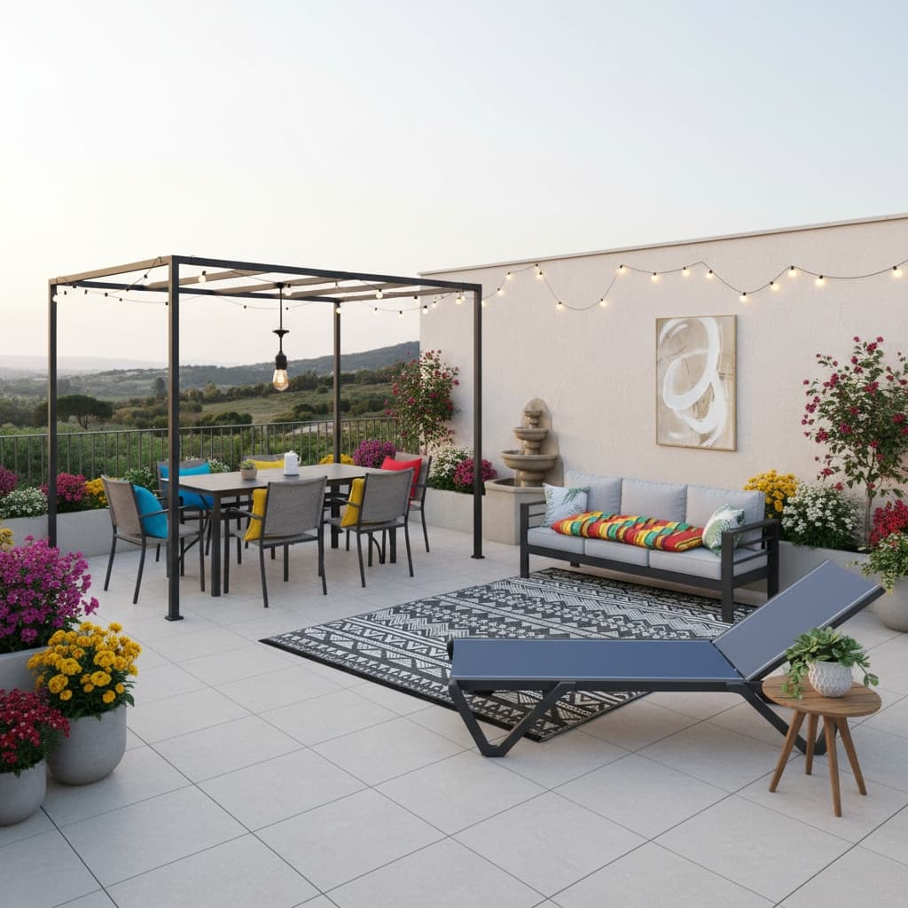 Transform Your Patio Balcony into a Vibrant Tropical Oasis with Bold Colors