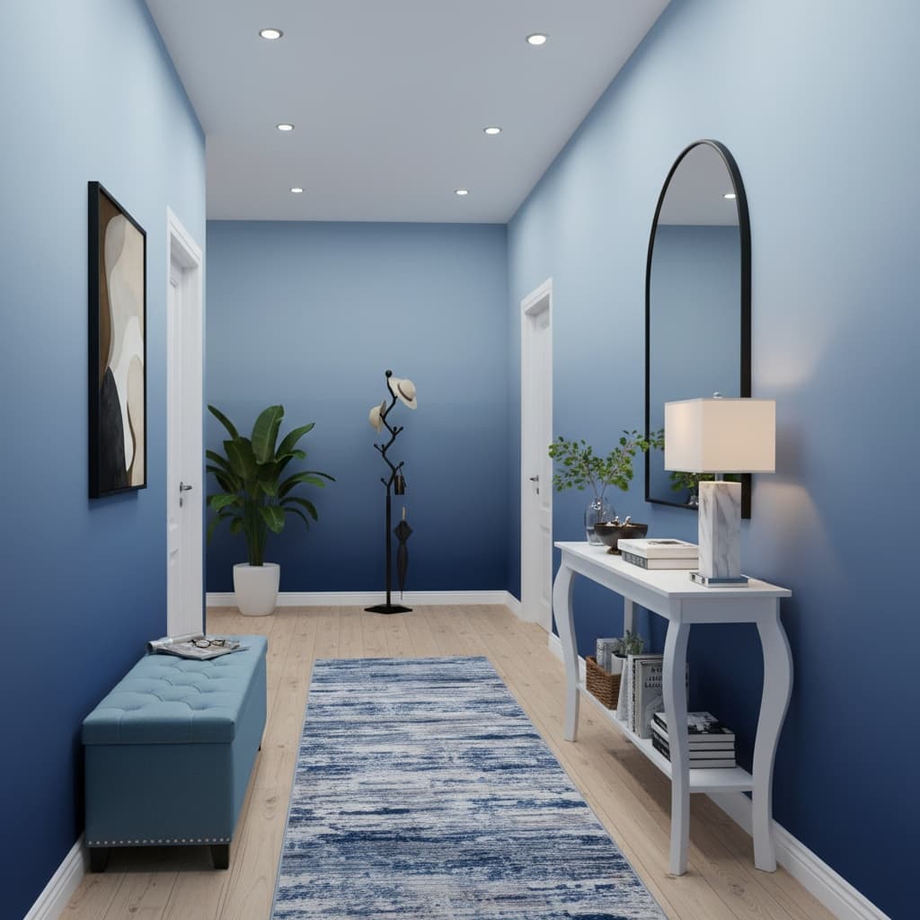 Design a Minimalist Hallway with a Monochrome Color Scheme