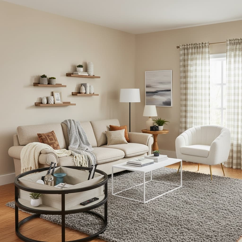 Design a Modern Living Room with a Neutral Color Palette for Timeless Elegance
