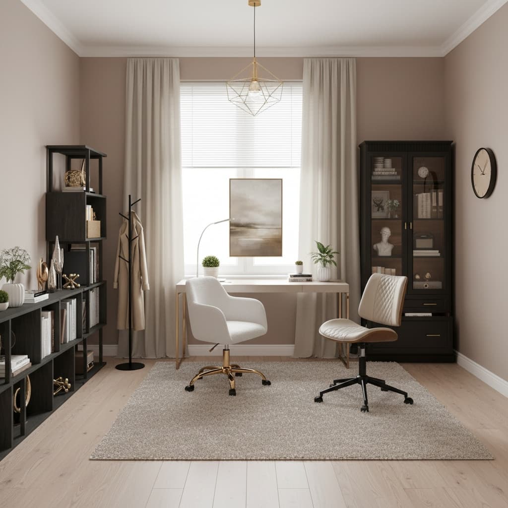 Creating a Rustic Home Office with a Monochrome Color Scheme for a Cohesive Design