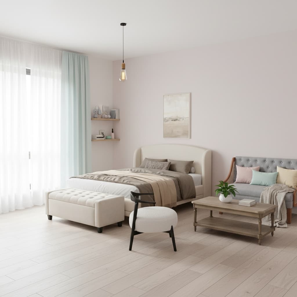 Designing a Classic Studio Small Space with a Pastel Color Scheme: Tips and Ideas