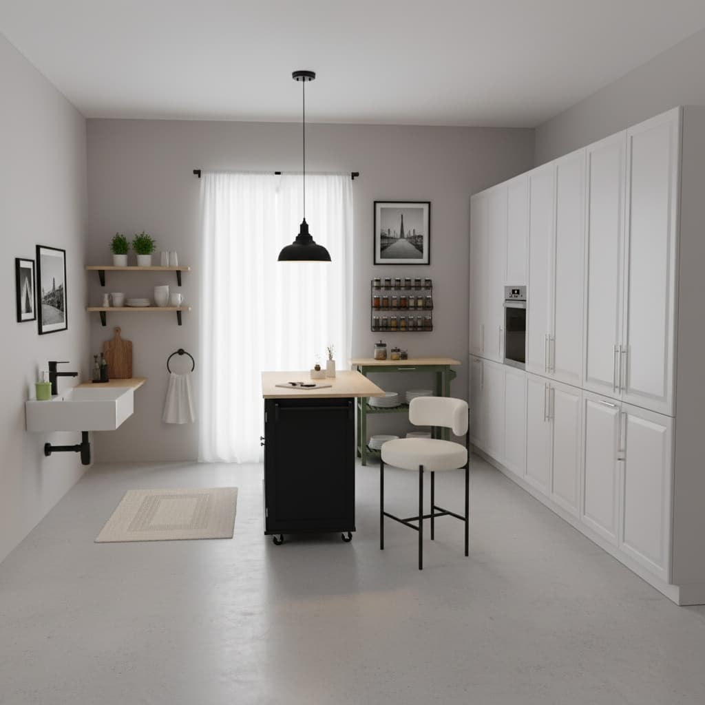 Designing a Classic Kitchen with a Monochrome Color Scheme: Elegant Home Interior Ideas