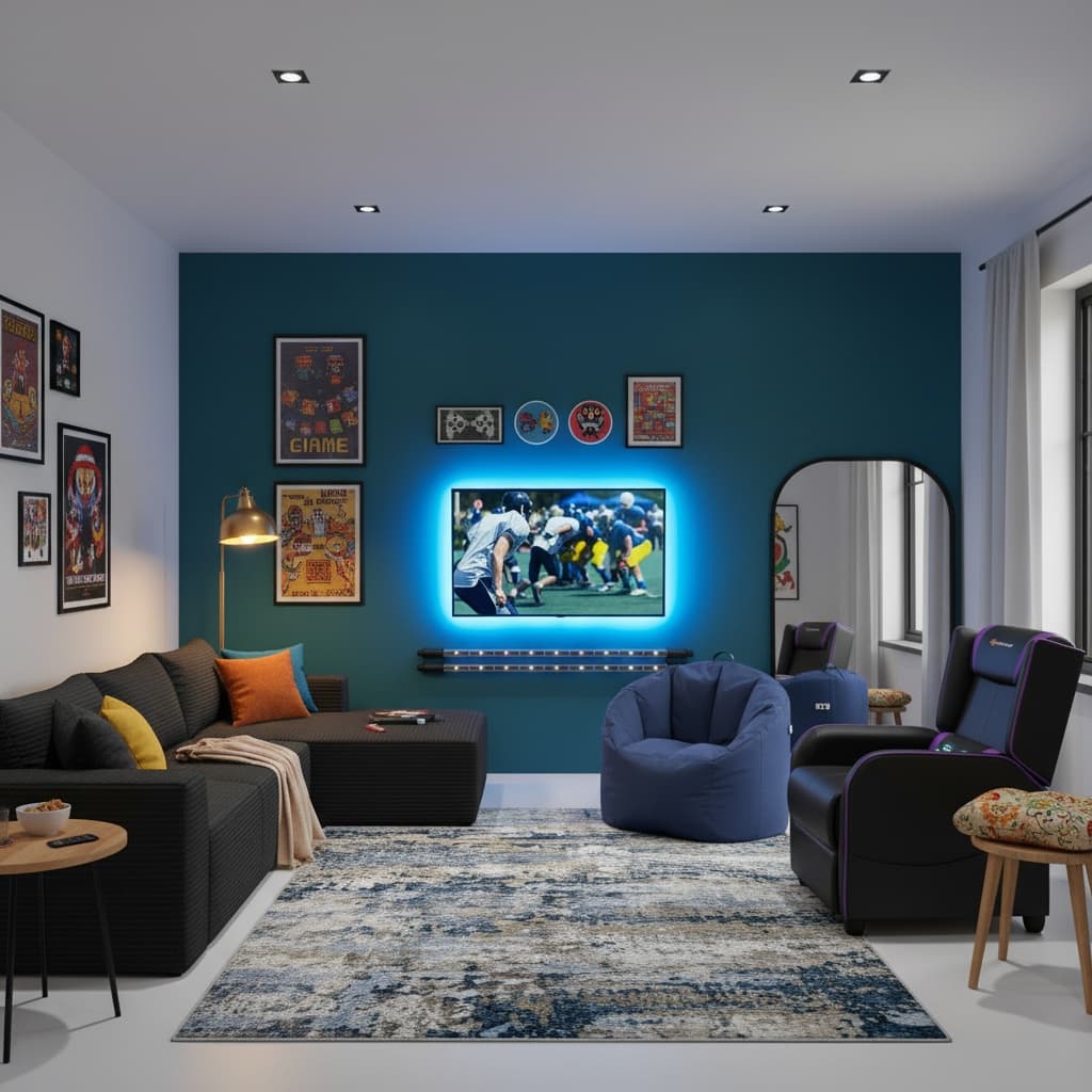 Creating a Bold and Vibrant Tropical Media Game Room