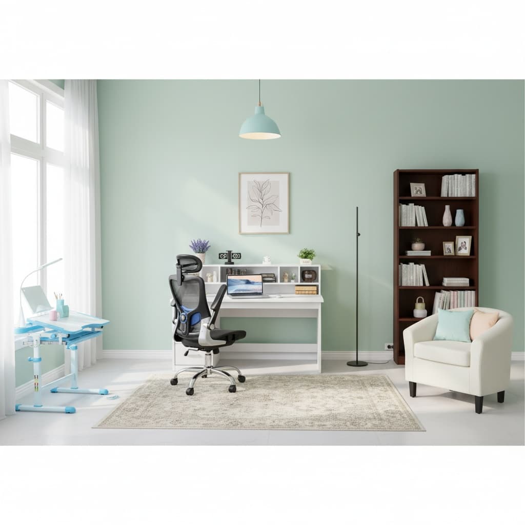 Designing a Rustic Home Office with a Soft Pastel Color Palette