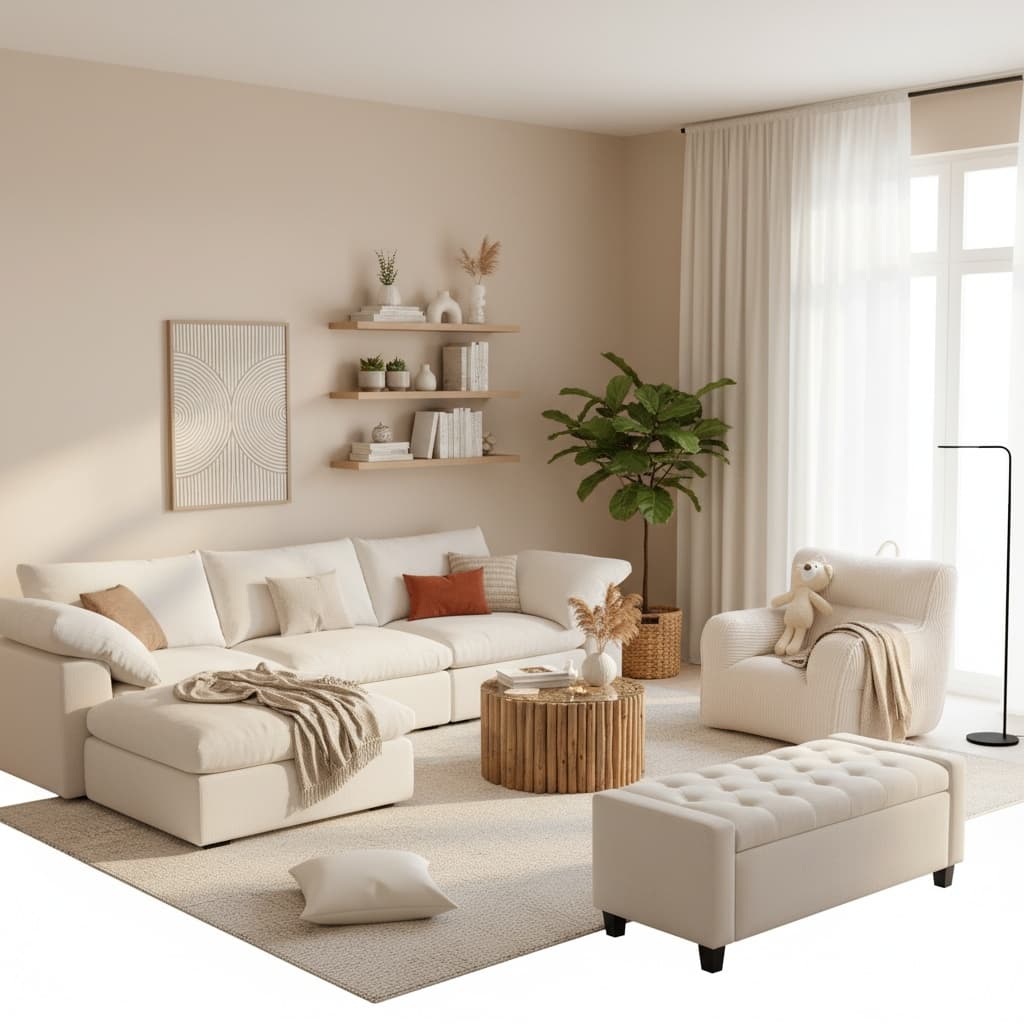 Transform Your Living Room with a Futuristic Design Using a Neutral Color Palette