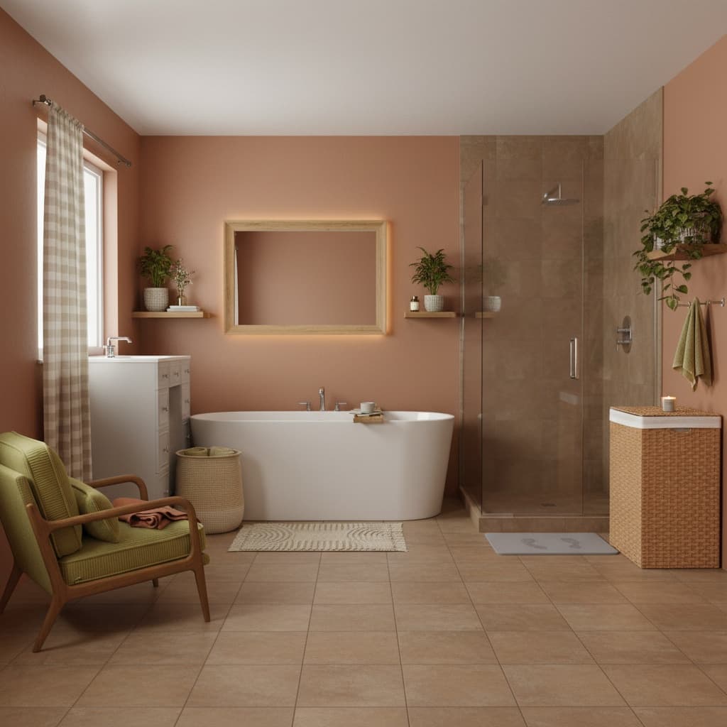 Designing a Japanese Bathroom with an Earth Tones Color Palette