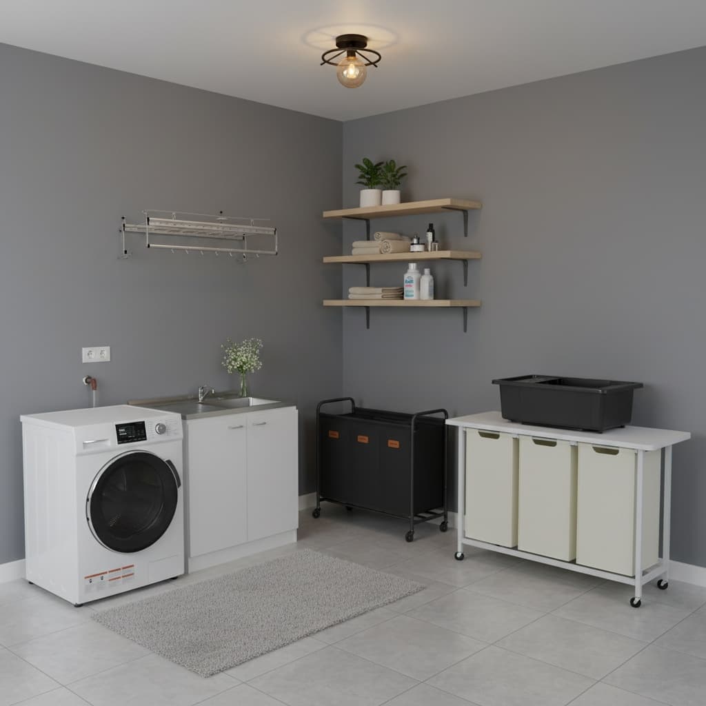 Designing a Classic Monochrome Laundry Room - Timeless and Elegant