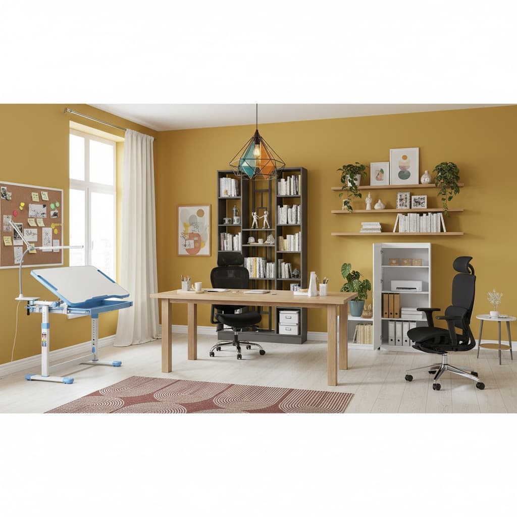 Transform Your Home Office: Classic Design with a Bold Color Scheme