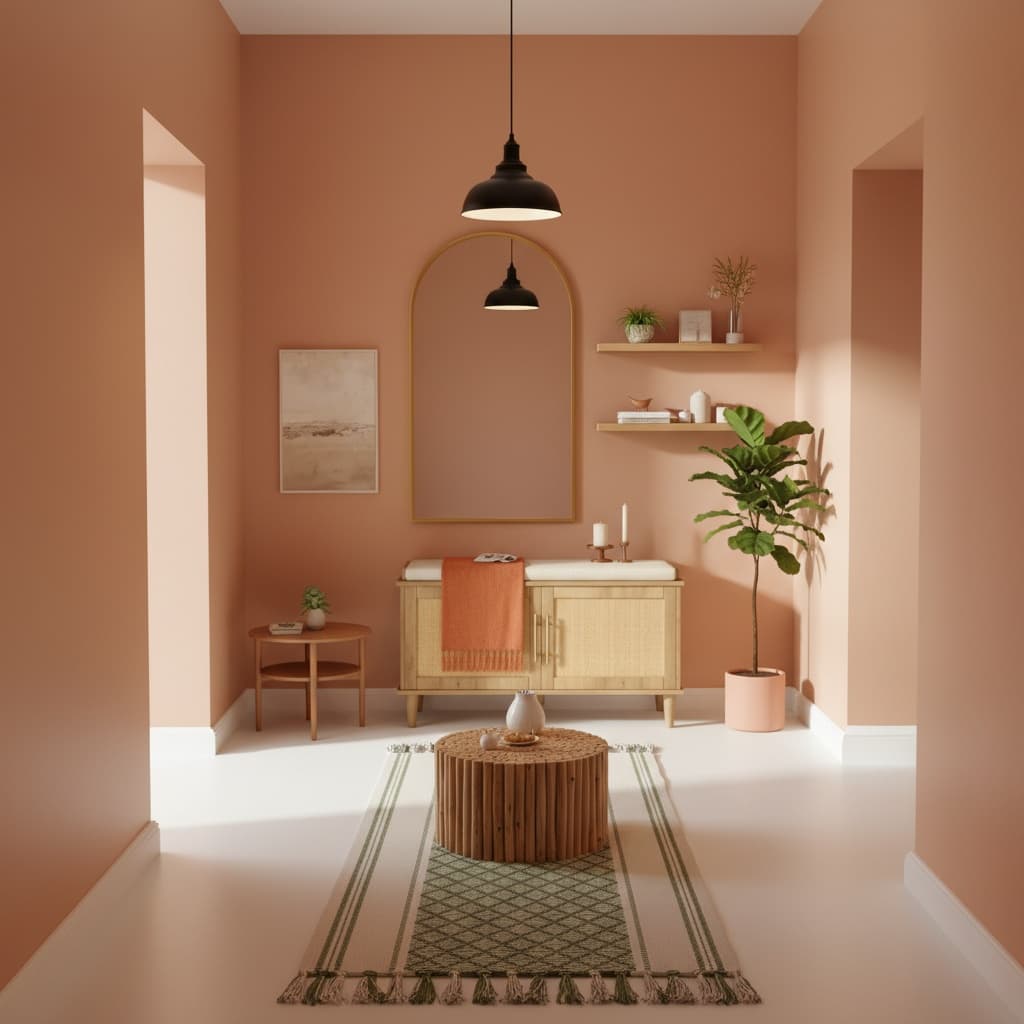 Industrial Hallway Design with Earth Tones to Transform Your Home Interior