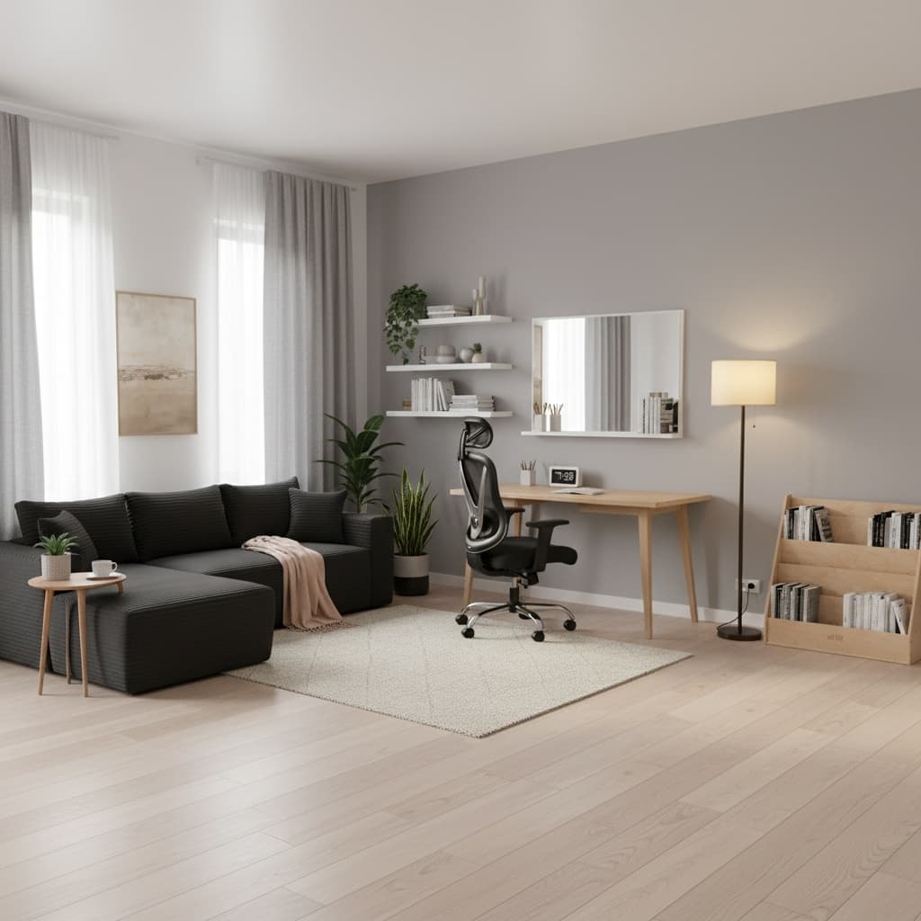 Create a Modern Home Office with a Neutral Color Palette for Timeless Style