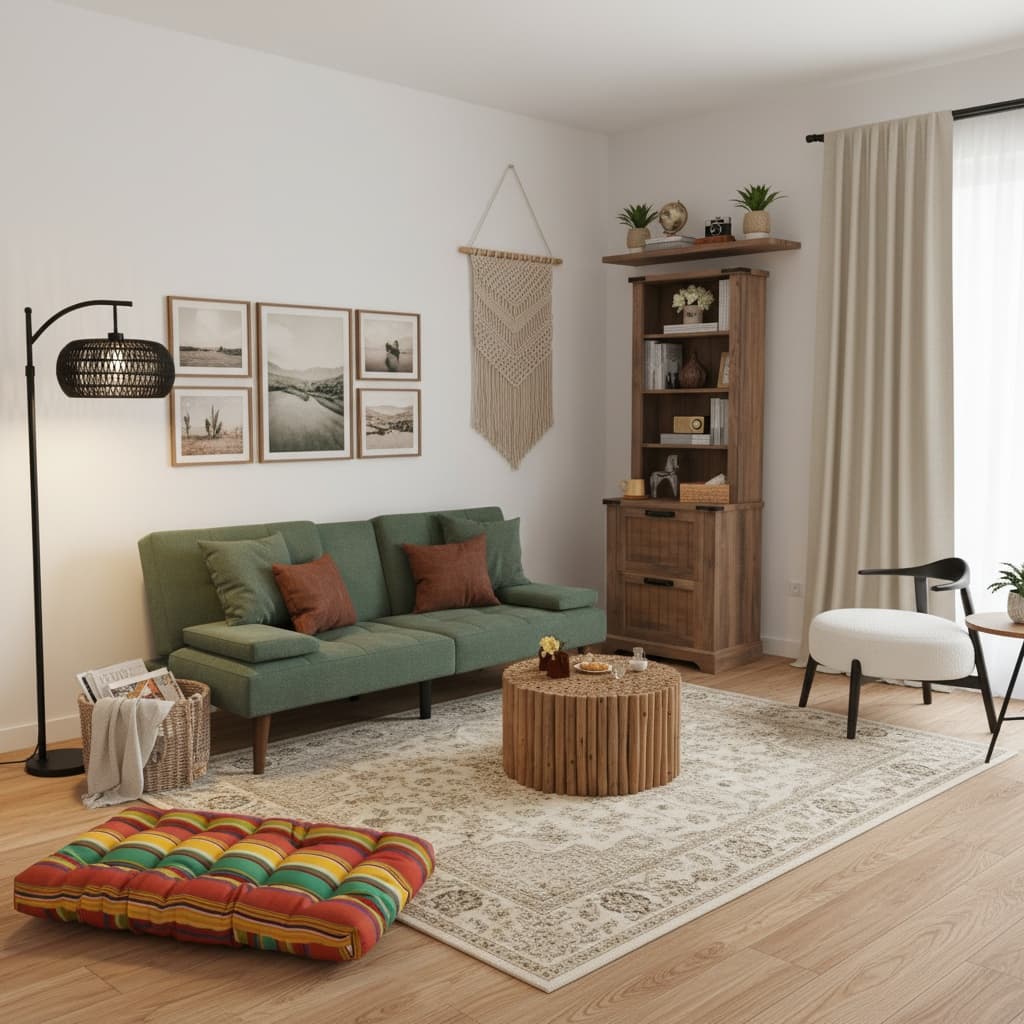 Designing a Rustic Studio Small Space with an Earth Tones Color Palette