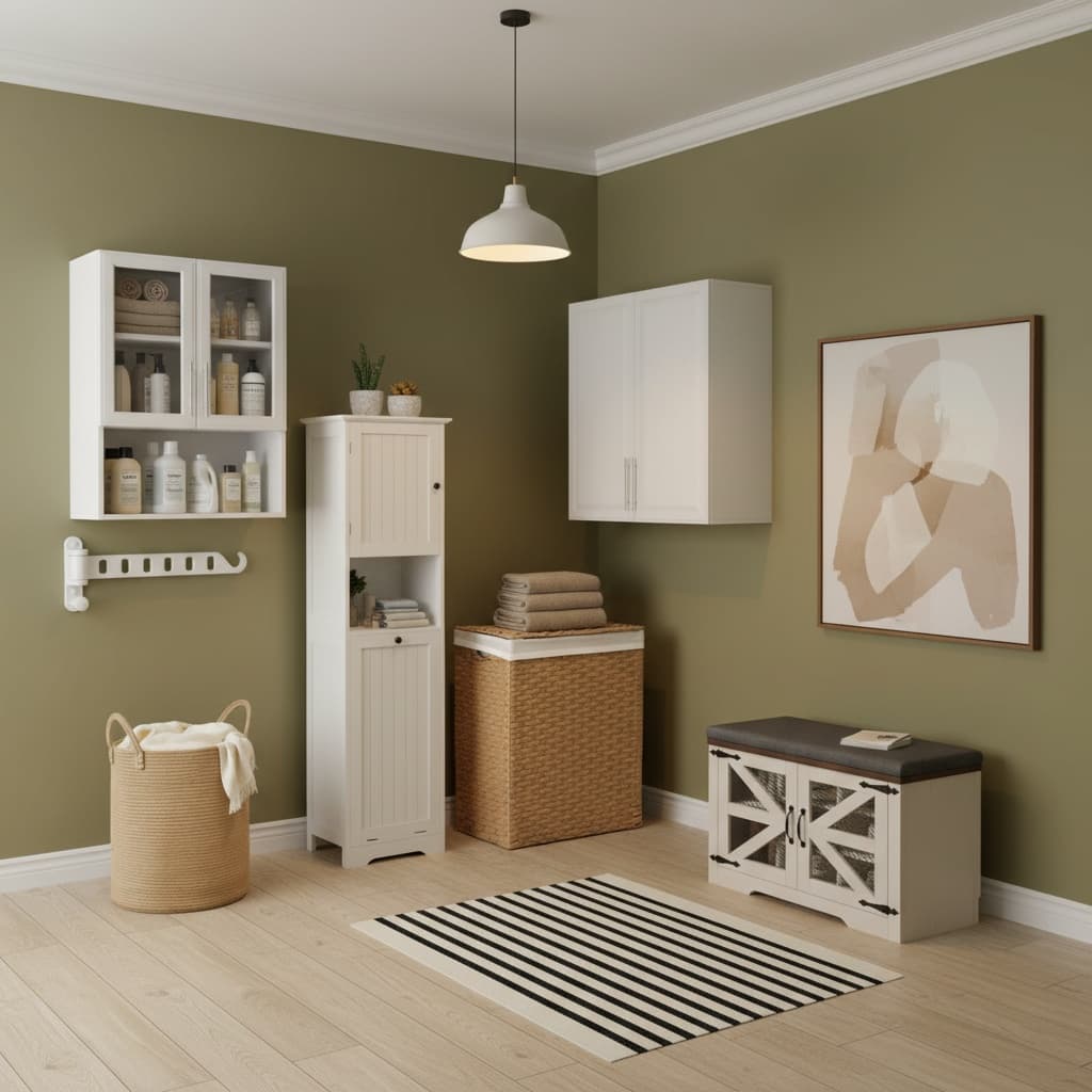 Transform Your Laundry Room with a Bohemian Style using Earth Tone Colors