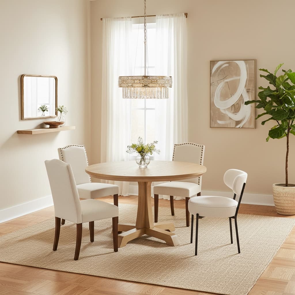 Design a Vintage Dining Room with a Neutral Color Scheme