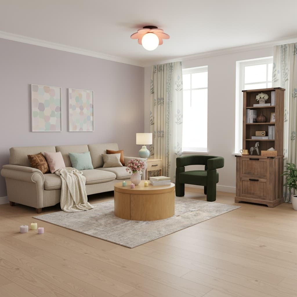 Design a Tropical Living Room with a Pastel Color Palette