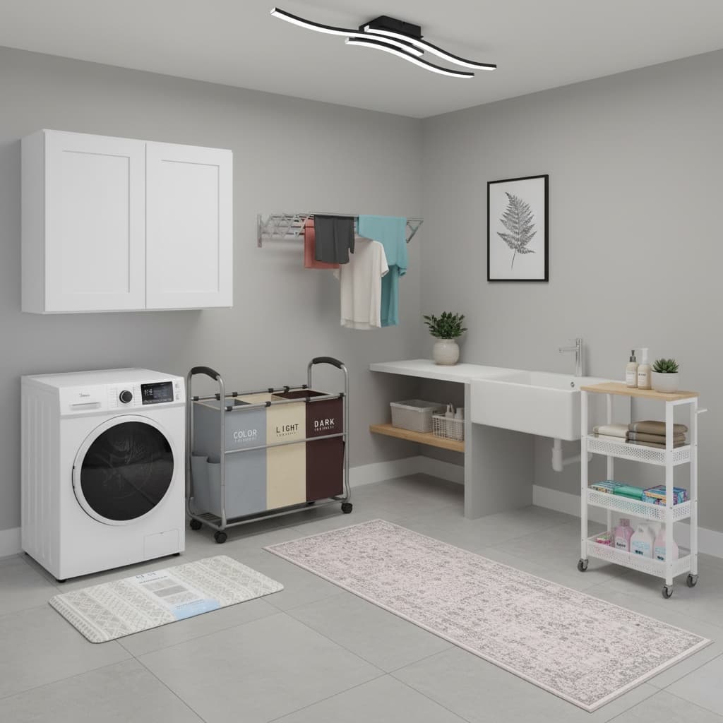 Transform Your Laundry Room with Industrial Style and Monochrome Magic