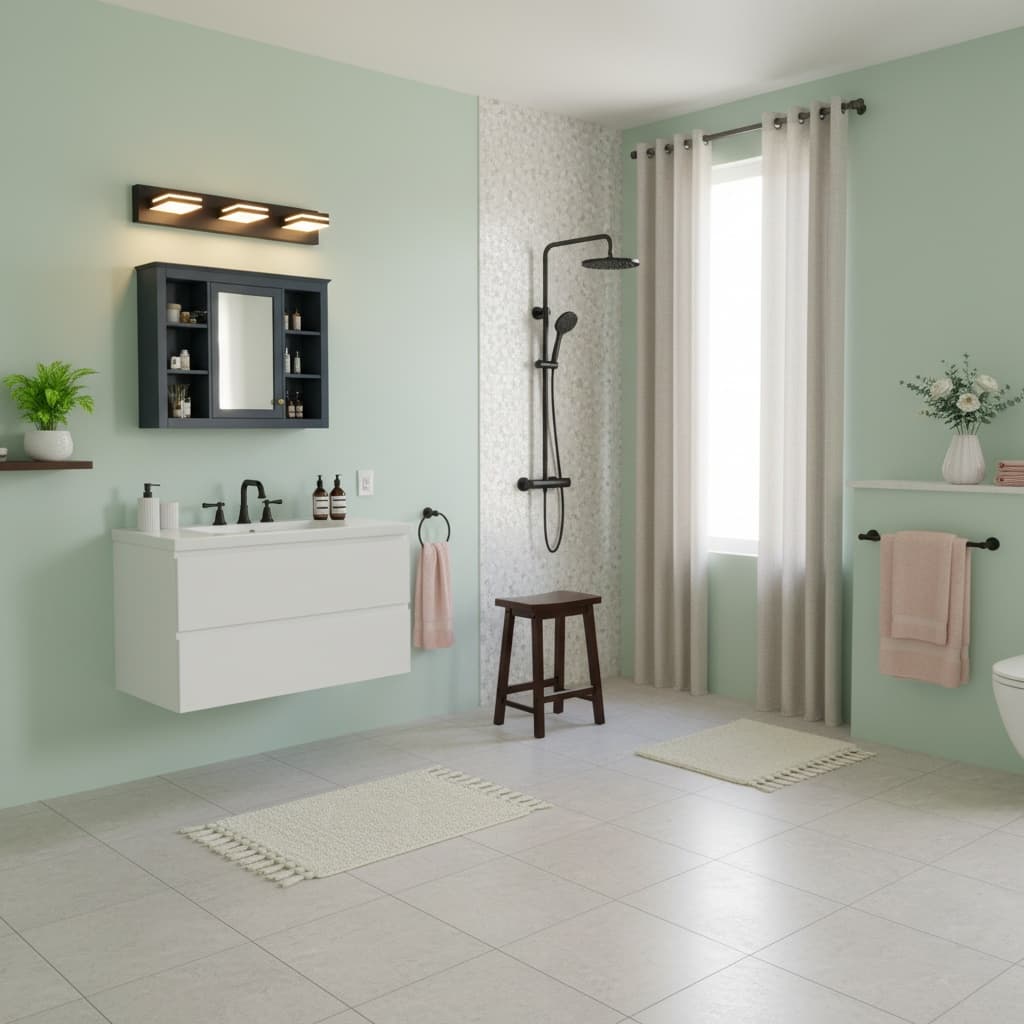 Create a Minimalist Bathroom with a Pastel Color Palette for a Refreshingly Calm Space
