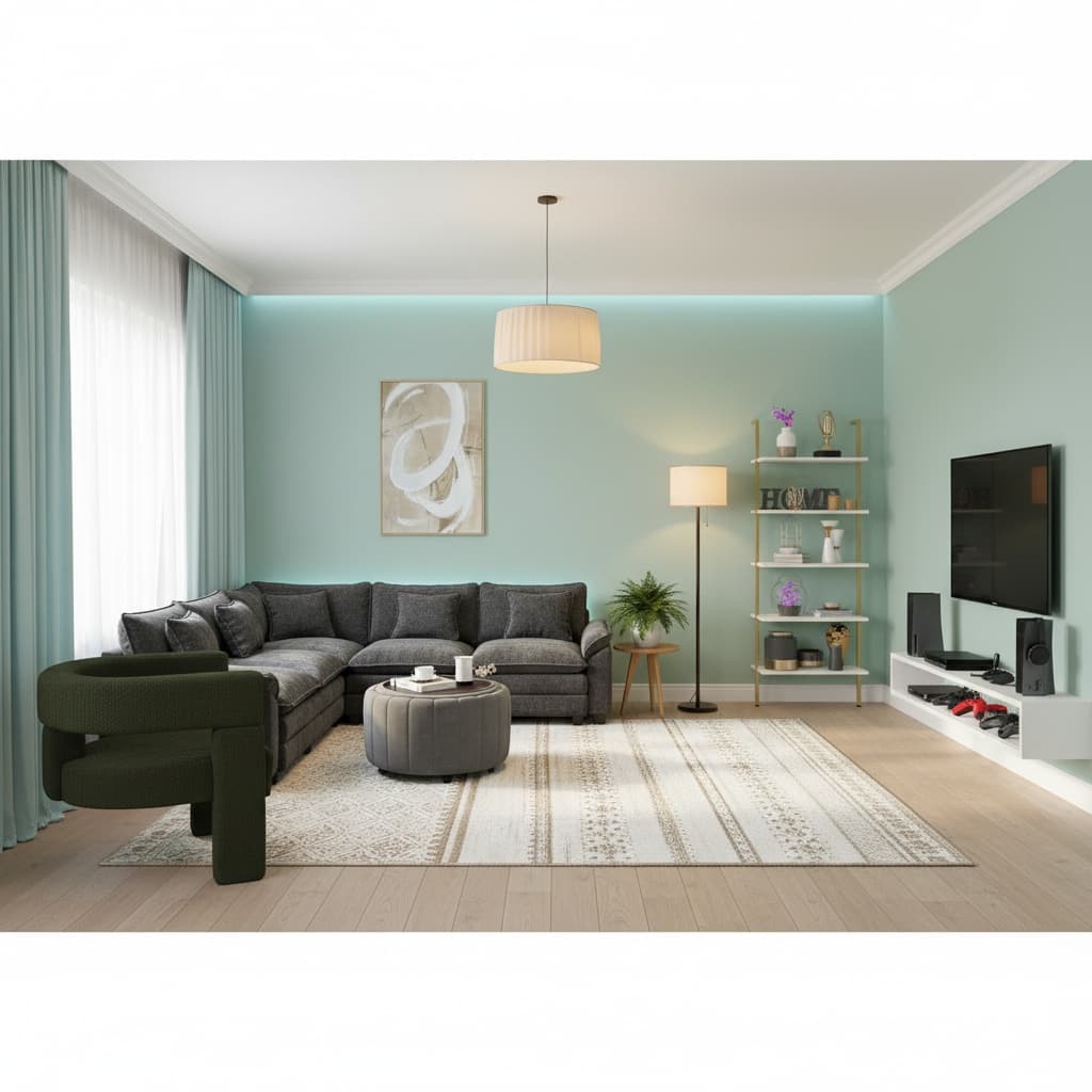 Design a Classic Media Game Room with a Pastel Color Scheme
