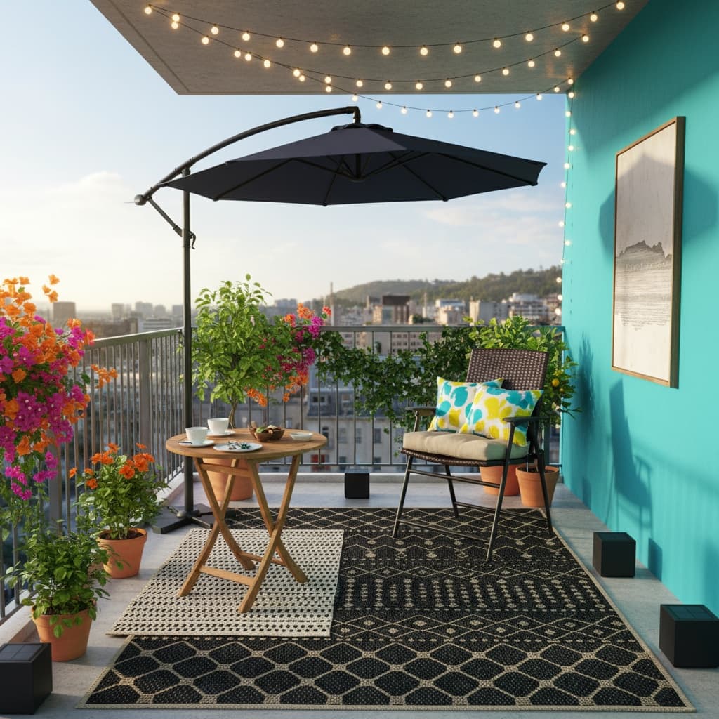 Futuristic Patio and Balcony Design: Embrace Bold Colors for a Striking Outdoor Experience