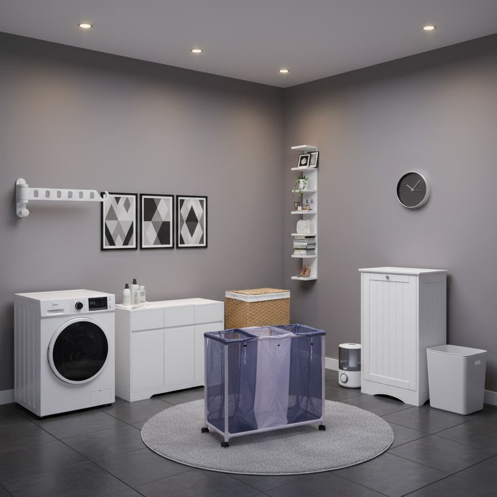 Transform Your Laundry Room into a Tropical Oasis with a Monochrome Design