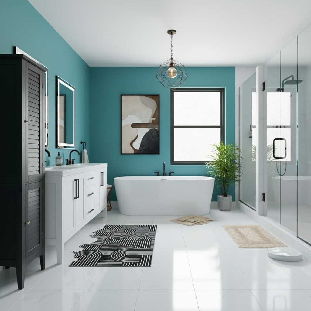 Transform Your Bathroom with Eco-Friendly Home Interior Design Using Bold Colors