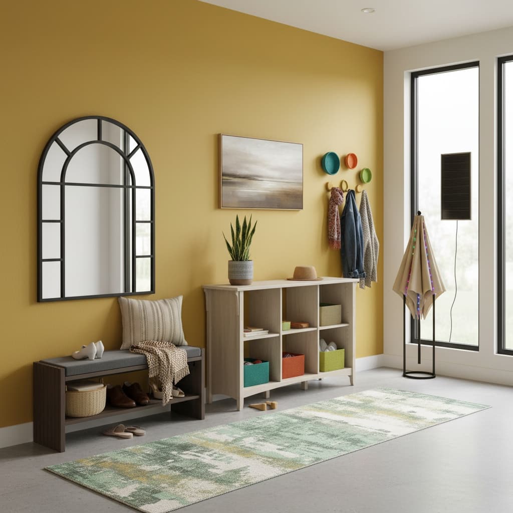 Transform Your Entryway_Mudroom: Minimalist Bold Color Design Ideas for a Stunning First Impression