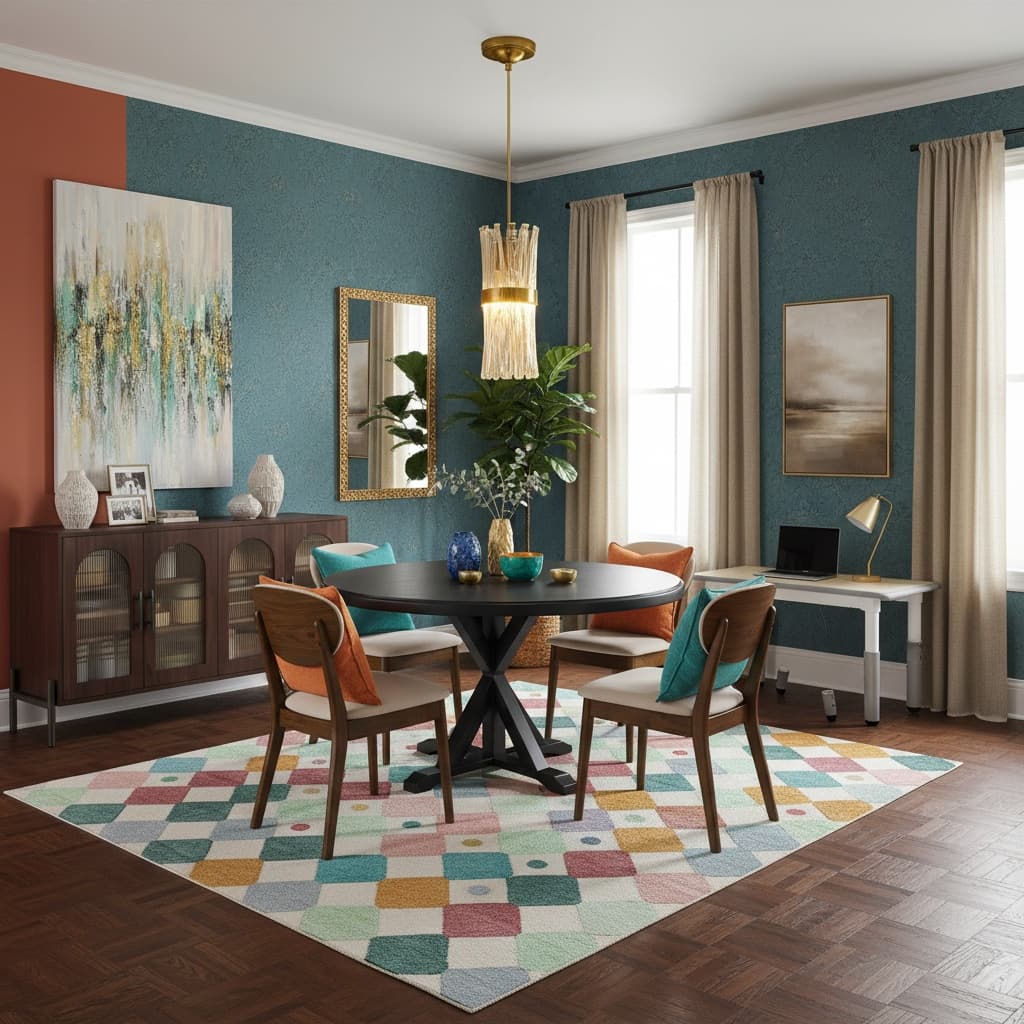 Design a Bohemian Dining Room with Bold Color Schemes