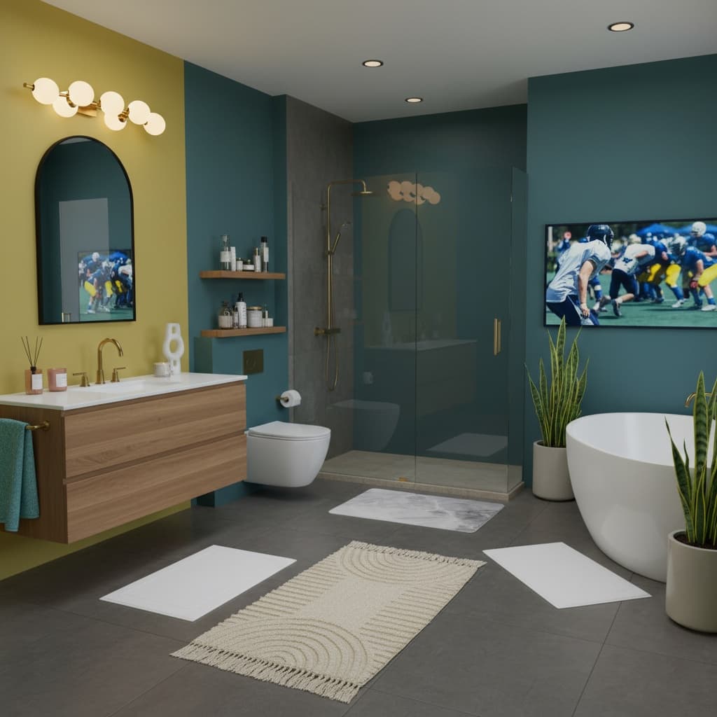 Transform Your Bathroom with Bold Scandinavian Design: A Vibrant Home Interior Guide