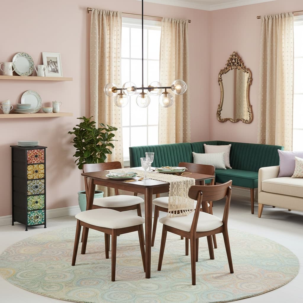 Rustic Dining Room Inspiration: Embrace the Charm of Pastel Colors in Your Home Interior Design