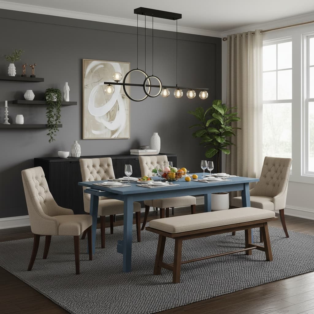 Create a Stunning Industrial Dining Room with a Monochrome Color Scheme