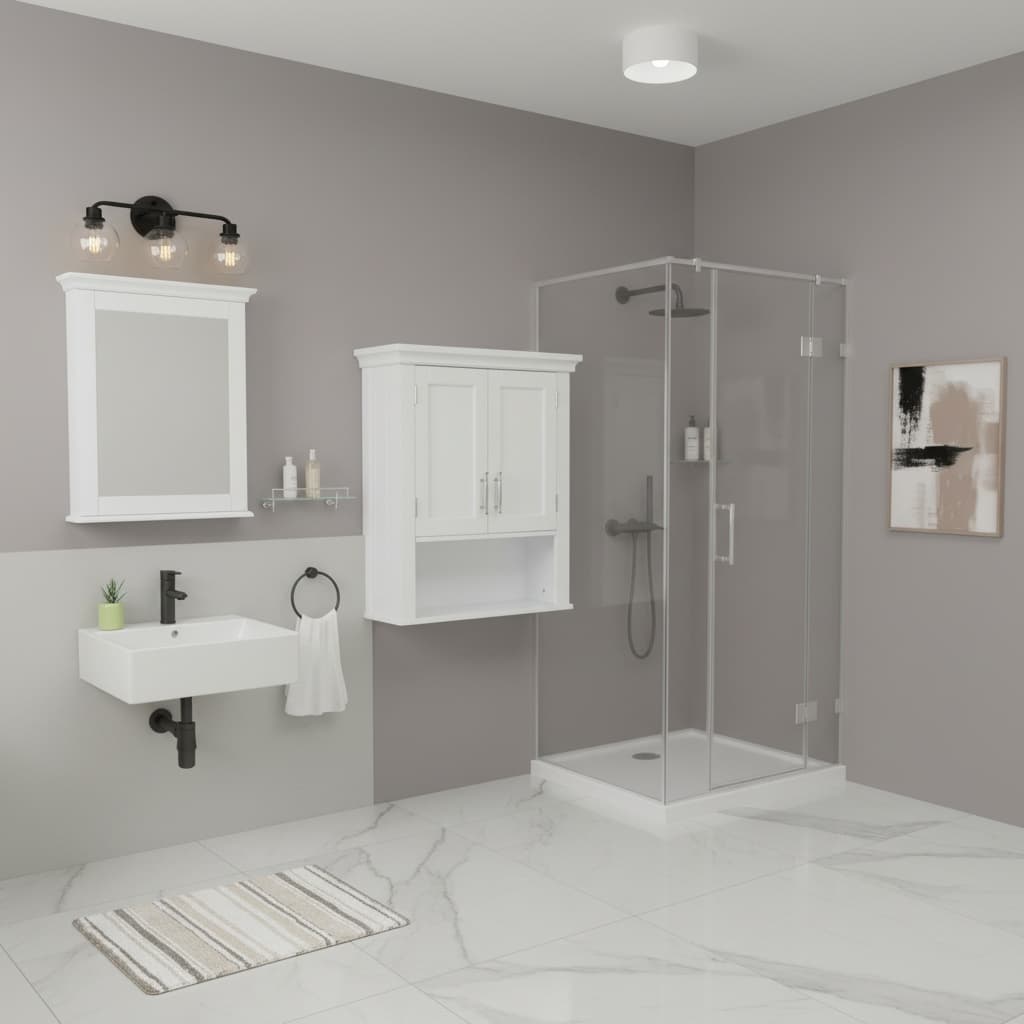 Design a Tranquil Japanese-Inspired Bathroom with a Monochrome Color Scheme