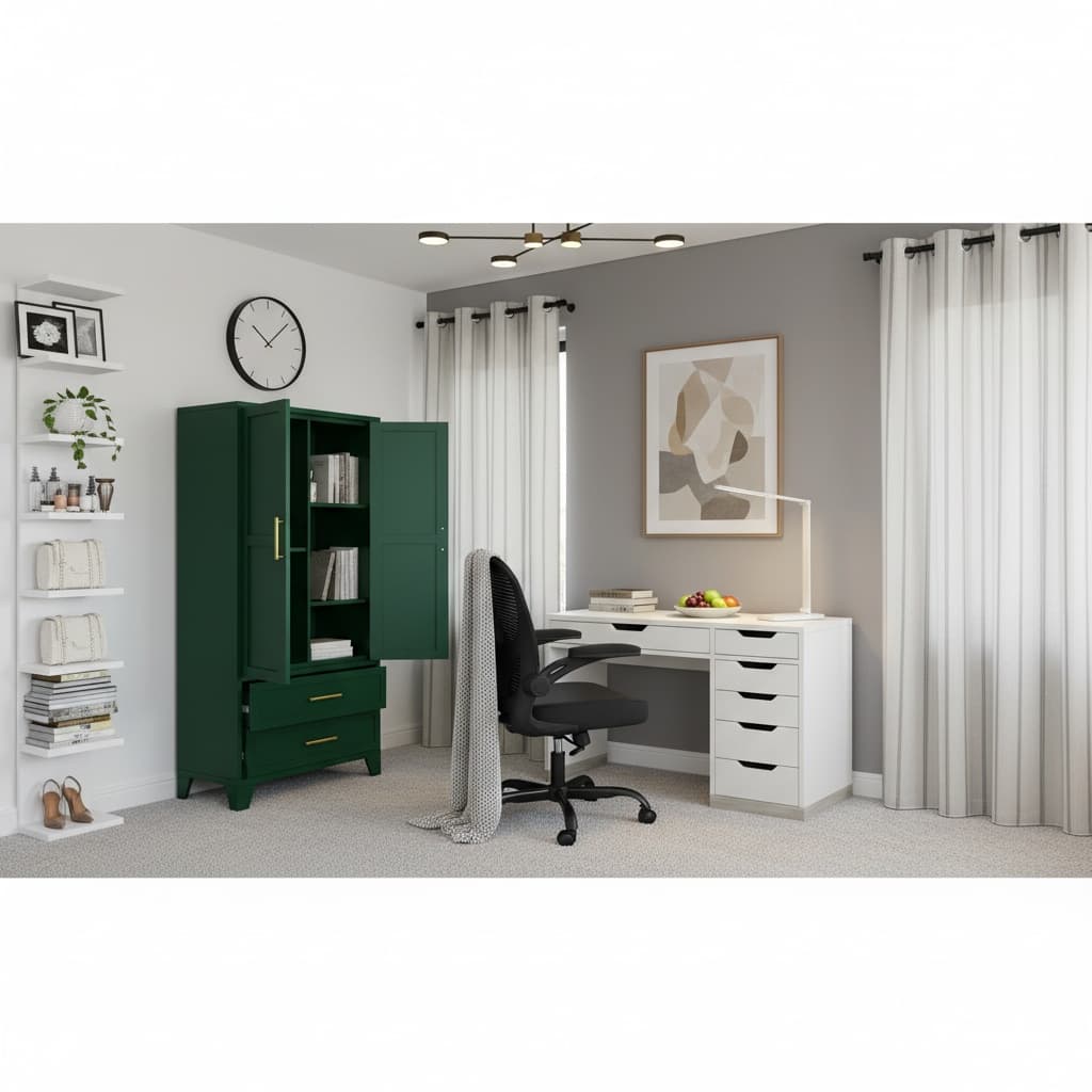 Transform Your Home Office with a Tropical Monochrome Design Scheme