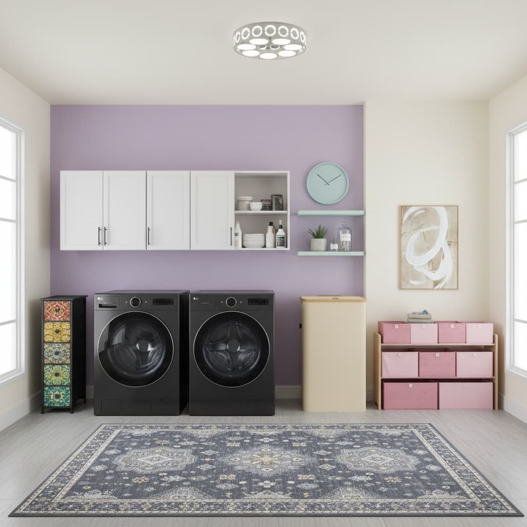 Create a Tropical Haven: Explore Pastel Perfect Laundry Room Designs