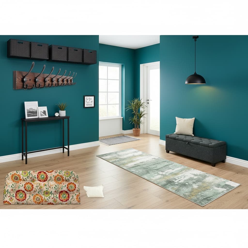 Design a Bold Industrial Entryway_Mudroom: Vibrant Color Schemes for an Impressive Welcome