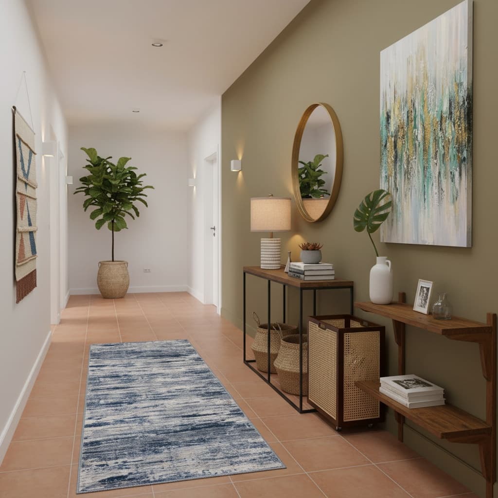 Classic Hallway Design with Earth Tones: Elevate Your Entrance with Timeless Elegance
