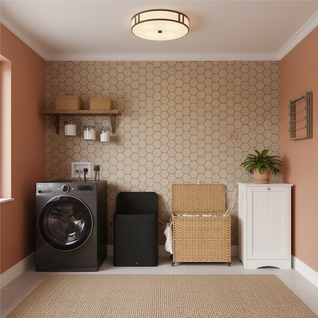 Transform Your Laundry Room with Vintage Style and Earth Tones Color Scheme