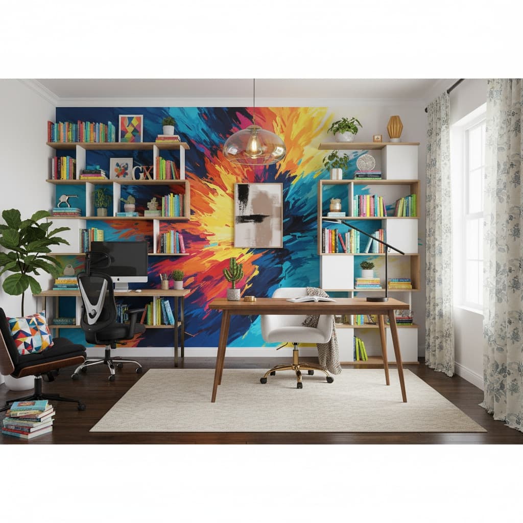 Design Your Bohemian Home Office with a Bold Color Scheme