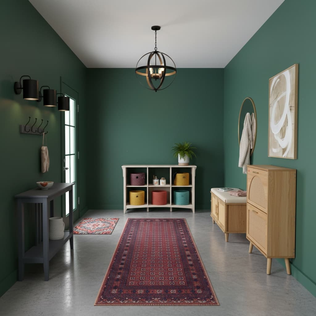 Bold Tropical Entryway Mudroom Design Ideas for a Vibrant Home Interior