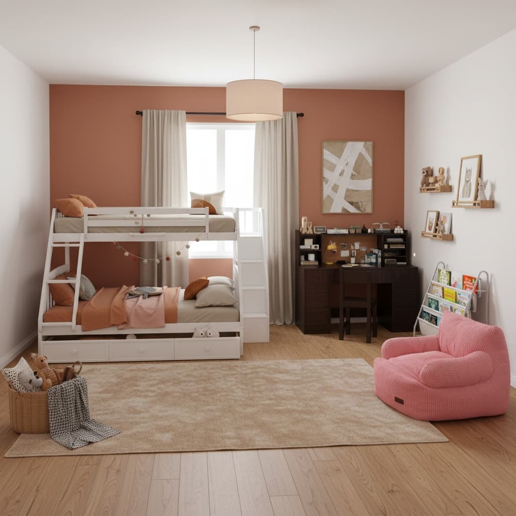 Design a Minimalist Kids' Room with Earth Tones for a Tranquil Retreat