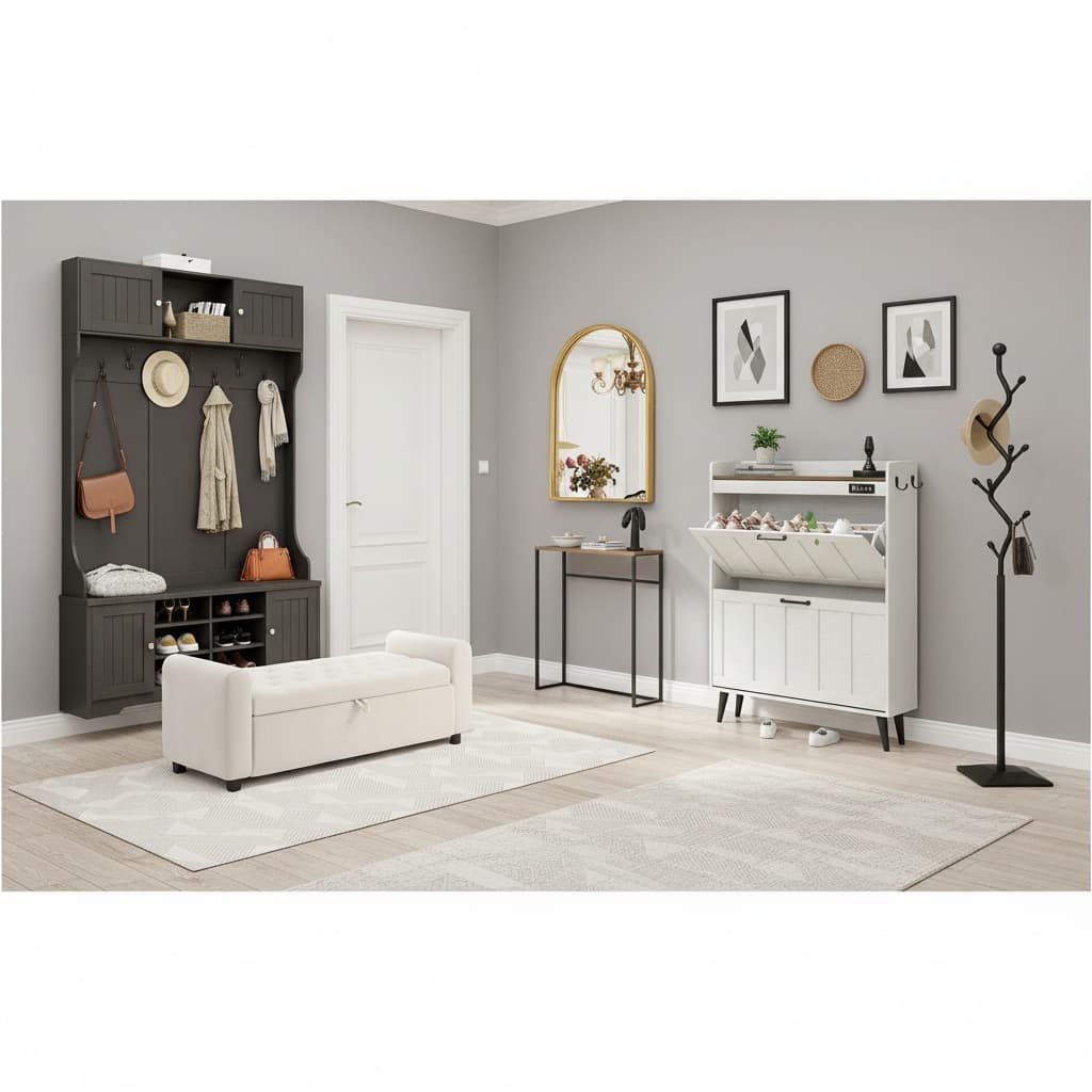 Design a Classic Entryway Mudroom with a Neutral Color Scheme: Elegant Home Interior Design Tips