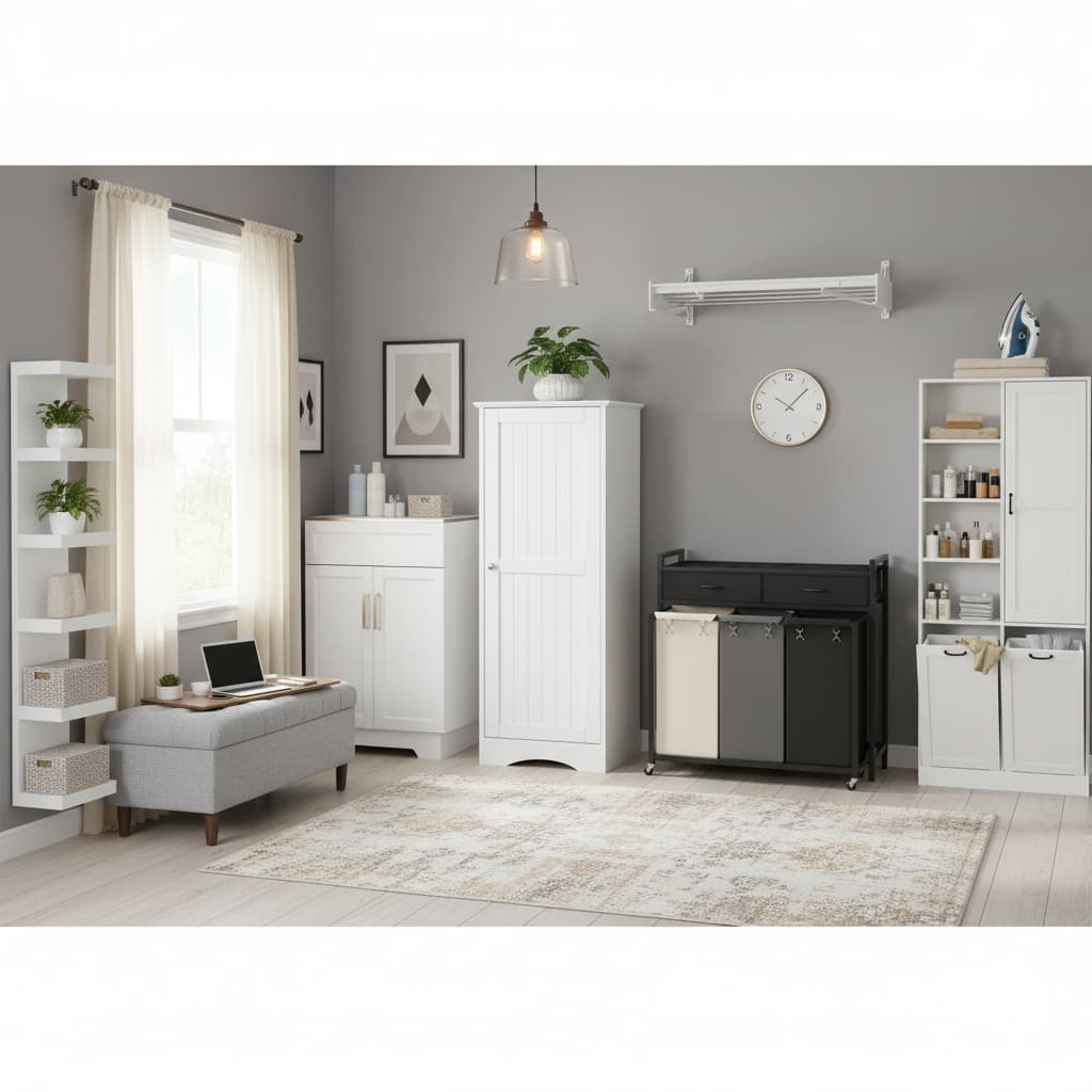 Create a Minimalist Laundry Room with a Neutral Color Scheme