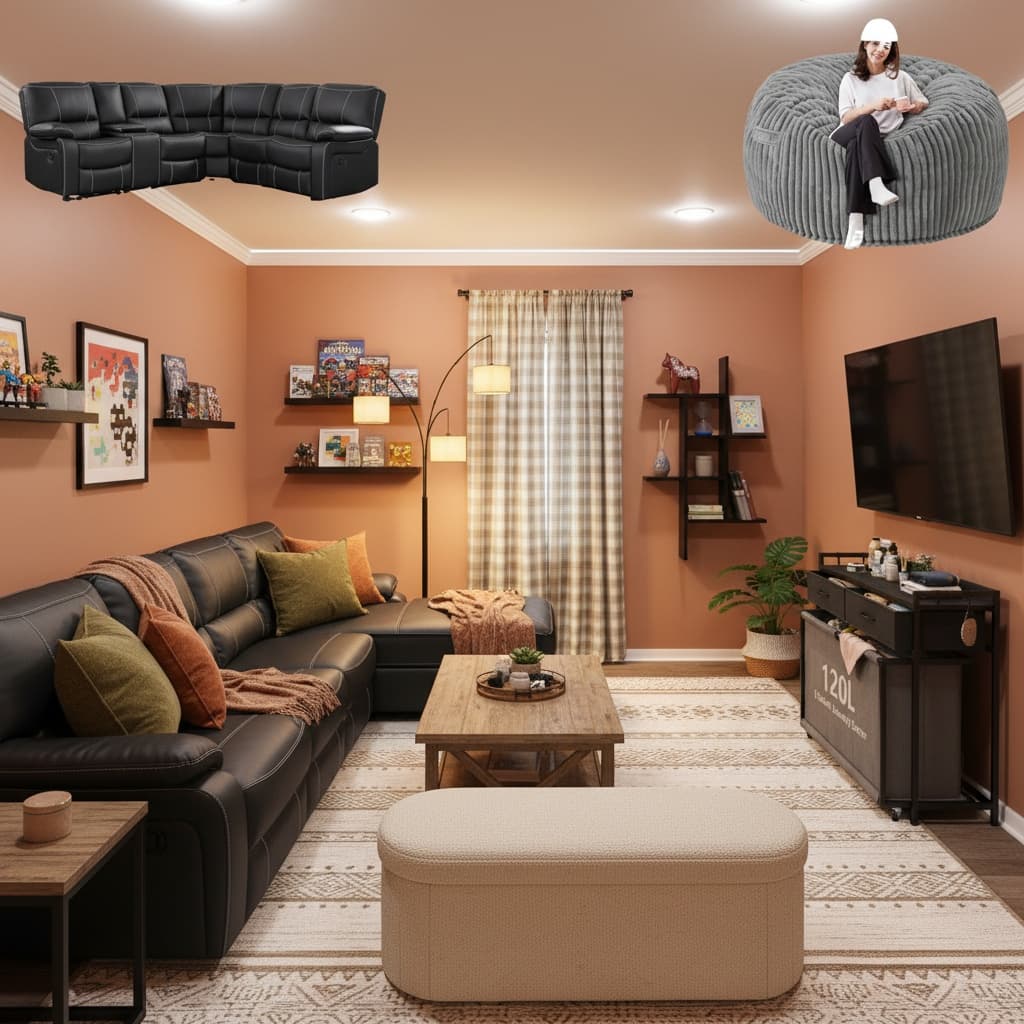 Create a Modern Media Game Room with Earth Tones: Stylish Ideas for Every Budget