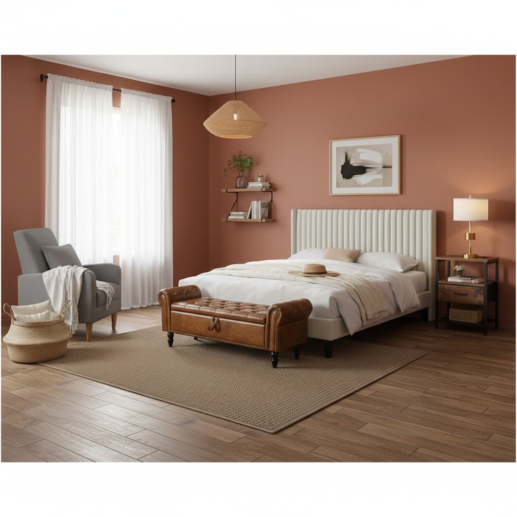 Japanese Style Bedroom Interior Design Ideas with Earth Tones