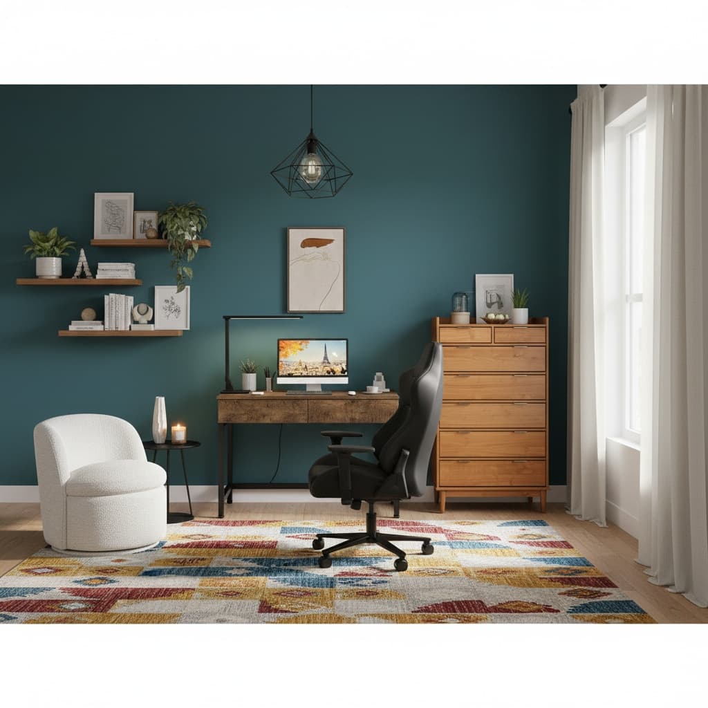 Design a Futuristic Home Office with Bold Color Schemes