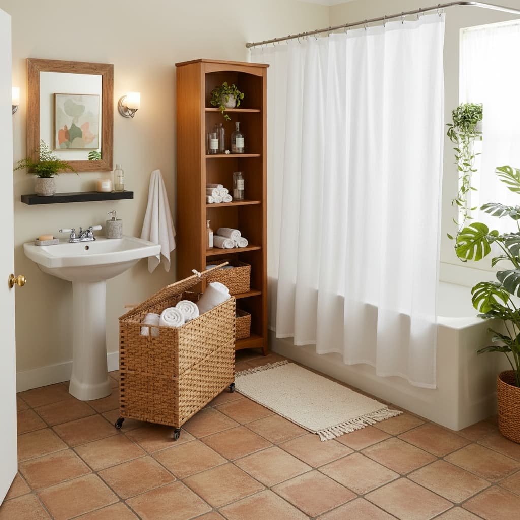 Design a Tropical Bathroom with an Earth Tones Color Scheme
