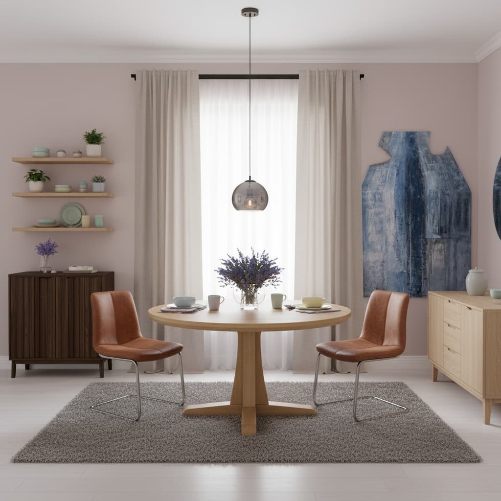 Transform Your Dining Room: Minimalist Style with a Pastel Color Palette