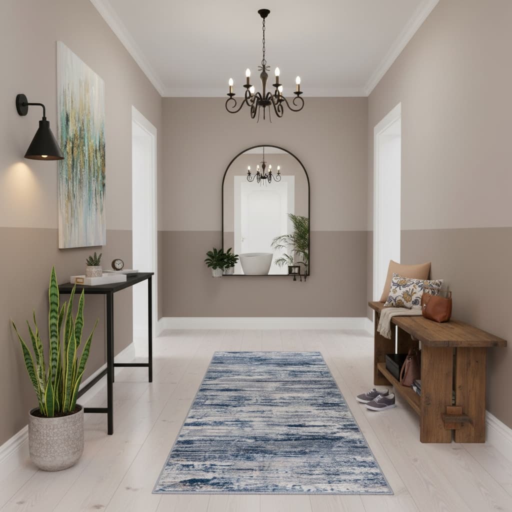 Industrial Hallway Design: Monochrome Mastery in Home Interior Design