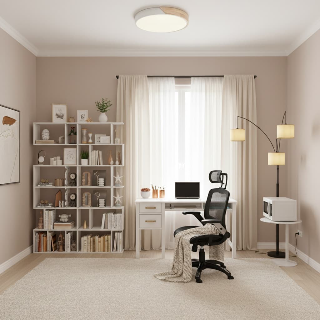 Designing a Rustic Home Office with a Neutral Color Palette