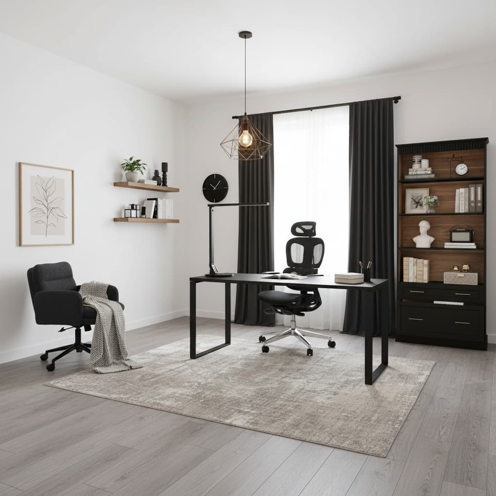 Transform Your Home Office with a Futuristic Monochrome Design