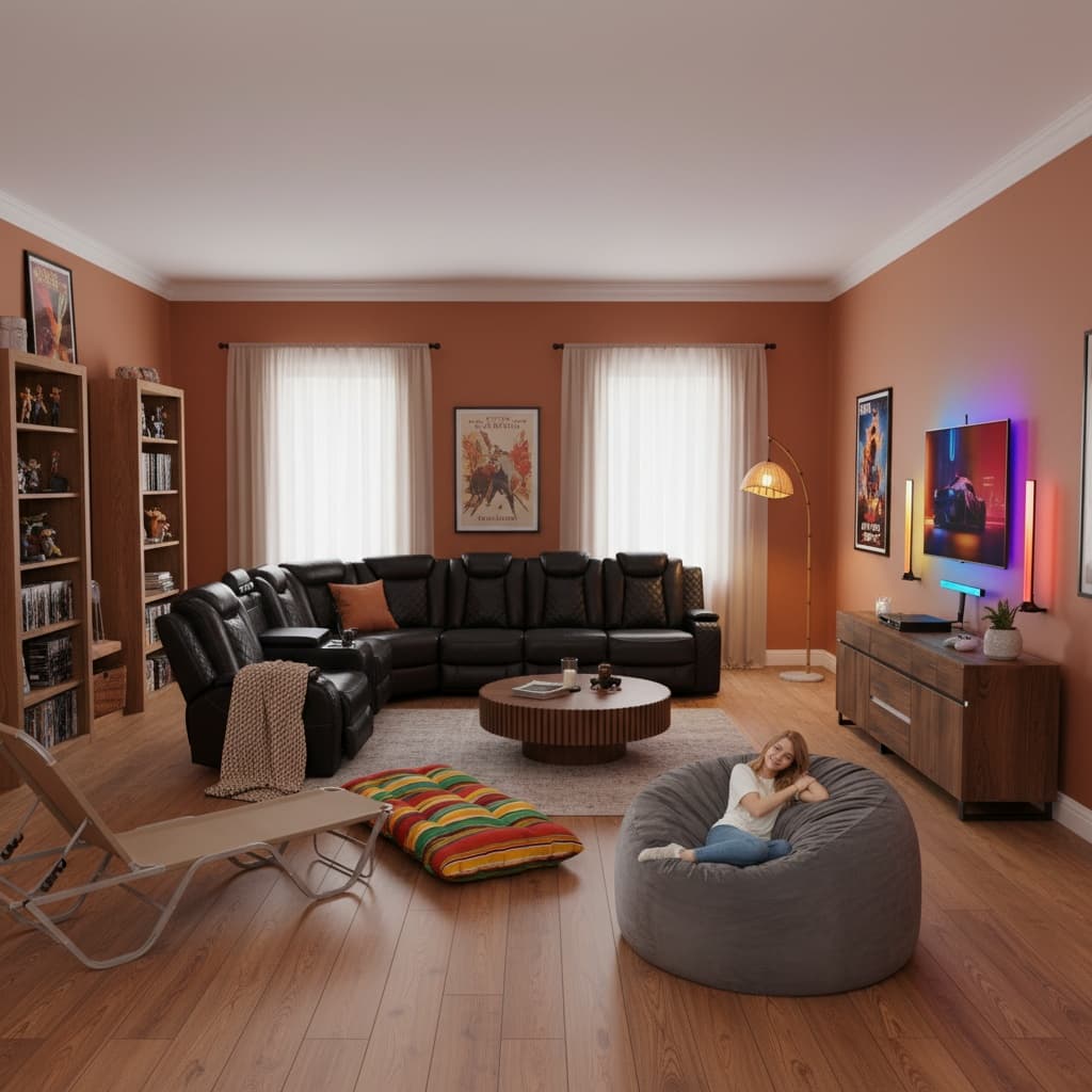 Designing a Classic Media Game Room with an Earth Tones Color Scheme