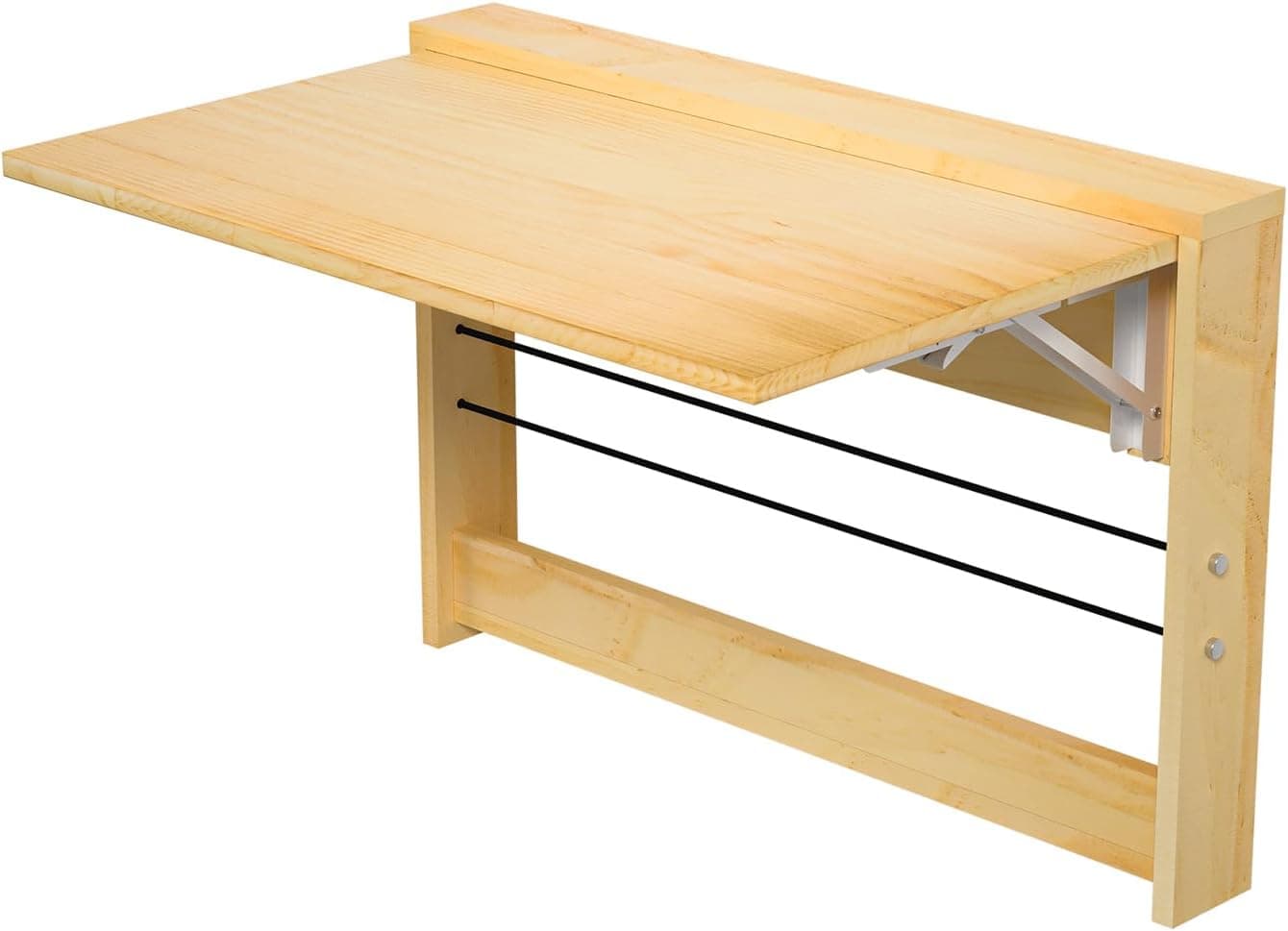 Wall Mounted Folding Table,Wooden Mounted Desk with Iron Bracket,Wall Desk Fold Down for Small Spaces,Laundry Room, Room, Study